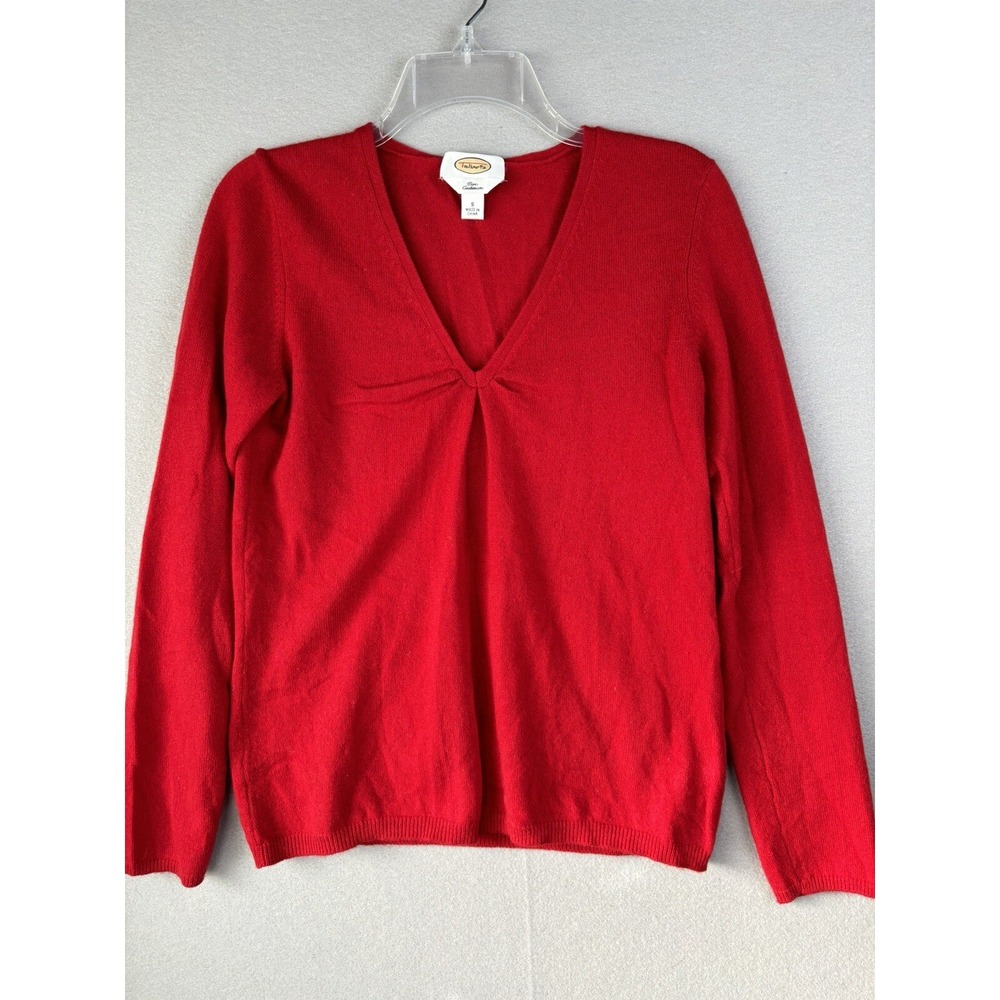 Talbots Sweater Women's S Small Red 100% Pure Cashmere V-Neck 2748